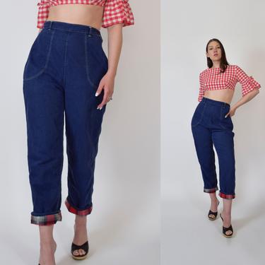 1950's Side Zip Jeans | Flannel Lined Side Zip Jeans | 1950's Denim Side Zip Pants 