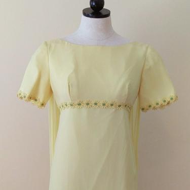 Vintage Yellow Dress  | 1960 Dress  | 1960s Gown  | 1960s Yellow Dress  | Yellow Maxi Dress 