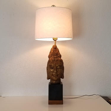 Tall James Mont Style Buddha Table Lamp . 
