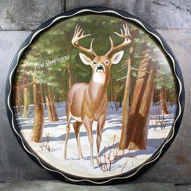 New Hampshire Souvenir Tin Tray - New England Souvenir - Vintage New Hampshire Deer Tray | FREE SHIPPING 