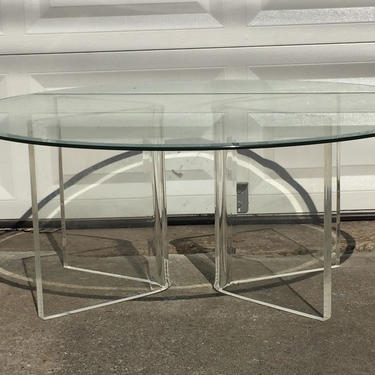 Vintage Glass and Lucite round coffee table - base only 