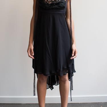 Alberta Ferretti black lingerie inspired dress