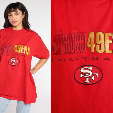 SAN FRANCISCO 49ers Shirt NFL Shirt 90s Football T Shirt Red California Tee Single Stitch 80s Sports Top Vintage Retro Tshirt Extra Large xl 