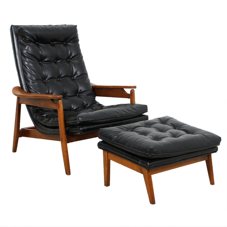 Mid Century Lounge Chair & Matching Ottoman