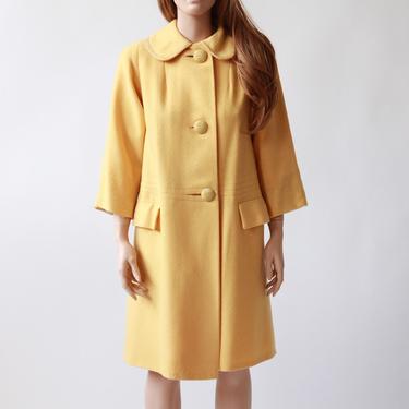 50s/60s CHERRY WEBB yellow Peter Pan collar coat | xs/s 