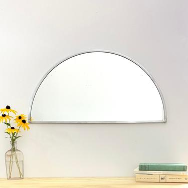 Half Circle Mirror Silver Border Handmade Wall Mirror Round Mirror Oval Modern Silver Metal Frame Flux Glass Etsy TV Television Commercial by fluxglass
