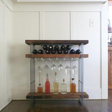 open bar - modern industrial bar from reclaimed wood and steel 