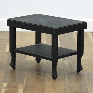 Small Black Gothic Revival End Table