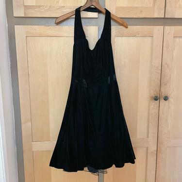80s Vintage Black Velvet Dress Gothic Clothing Goth Clothes 