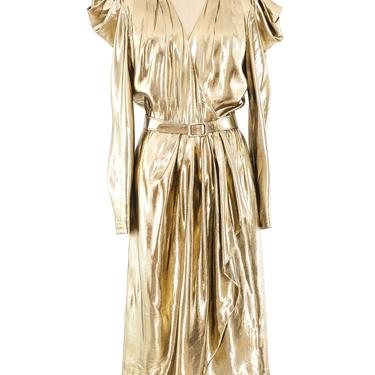 Lillie Rubin Gold Lamé Wrap Dress