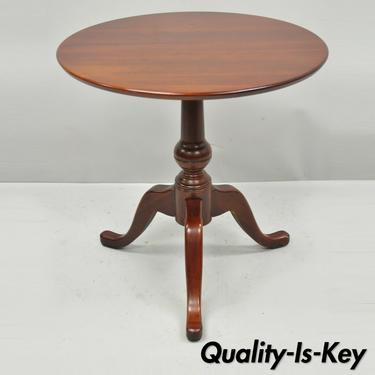 Pennsylvania House Vintage Cherry Wood Tilt Top Round Accent Lamp Side Table