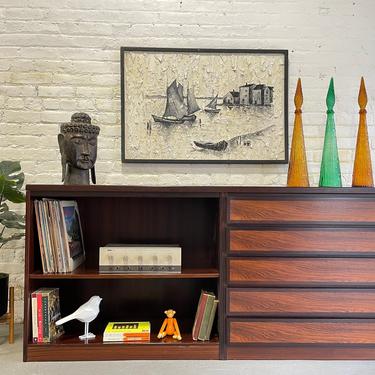 ROSEWOOD Mid Century MODERN CREDENZA / Media Stand, Made in Denmark by Scan-Flex 
