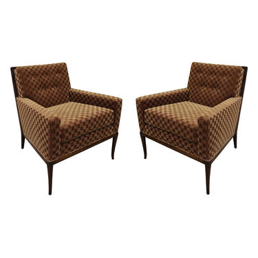 T.H. Robsjohn-Gibbings Elegant Pair of Club Chairs 1950s