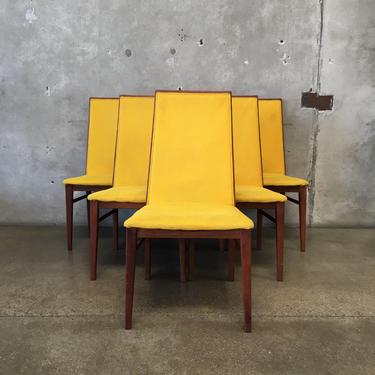 Set of Six Mid Century Walnut Dining Chairs for Dillingham MFG. Co.