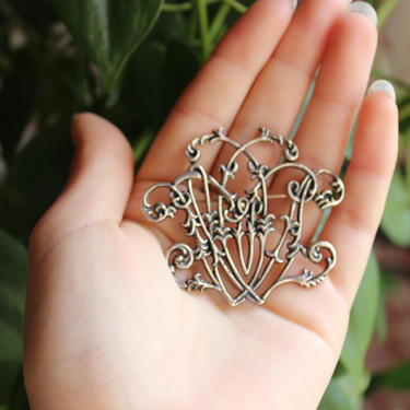 Floral Branches Silver Brooch 