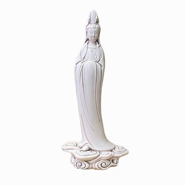 Chinese High Quality Handmade Off White Porcelain Kwan Yin Statue ws1429E 