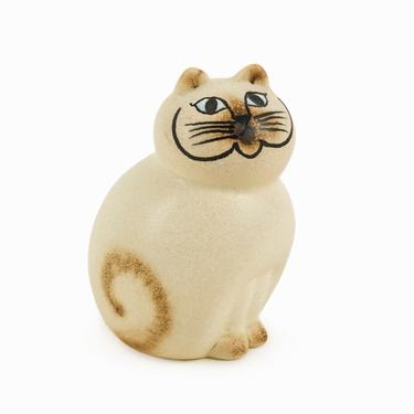 Lisa Larson Ceramic Cat Figurine Beige Gustavsberg Sweden 