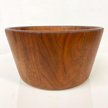 Mid Century Modern Sculptural Staved Solid Walnut Wood Bowl. 