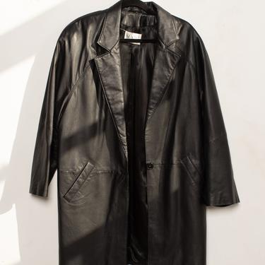 Longline Black Leather Jacket