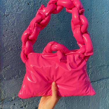 Offbeat Sweet Neon Pink Soft Chain Bag