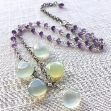 An Inheritance of Wishes [necklace: chalcedony, amethyst, sterling silver] 