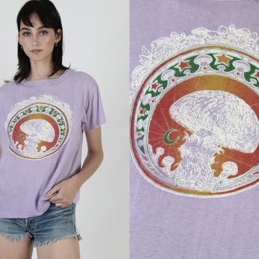 Vintage 70s Psychedelic Mushroom T Shirt / Magic Shrooms Dead Head Tee / 60s Sportswear Brand Trippy Shirt 