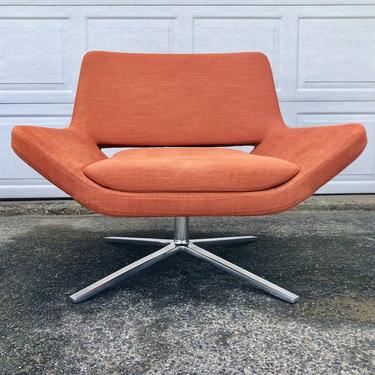 B&amp;B Italia ‘Metropolitan” Swivel Lounge Chair-Orange