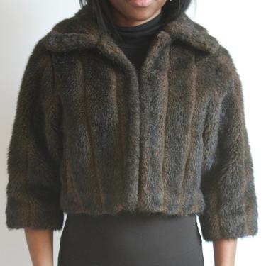 Faux Fur Cropped Jacket Small 1960's 