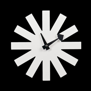 George Nelson Asterisk Wall Clock Verichron White Mid Century Modern 