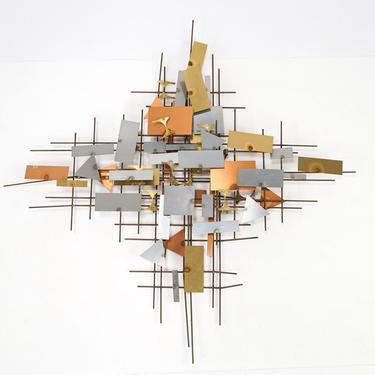 Square and Wire Metal Wall Sculpture