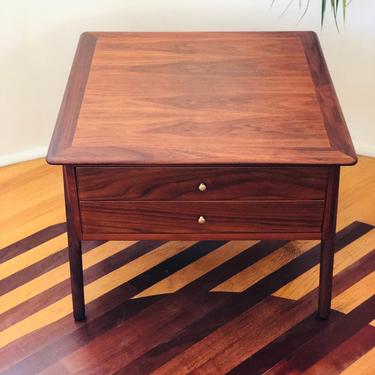 Mid-Century Two Drawer Side Table 