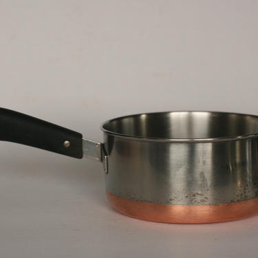 vintage revere ware 2 quart saucepan double ring mark copper clad bottom 