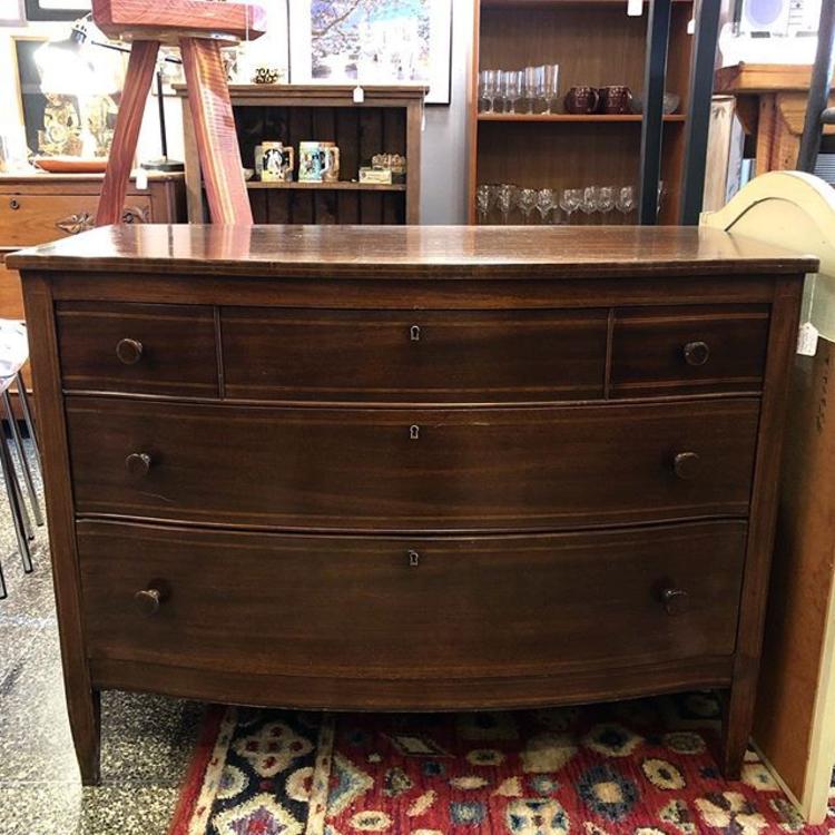                   Mahogony inlay chest of drawers! $450