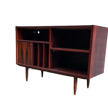 Shipping Not Included - Vintage Rosewood Credenza or Record Cabinet with Slide out Tray 