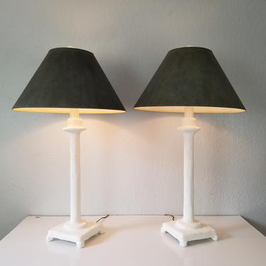 D. Giacometti Style Plaster Table Lamps A pair . 