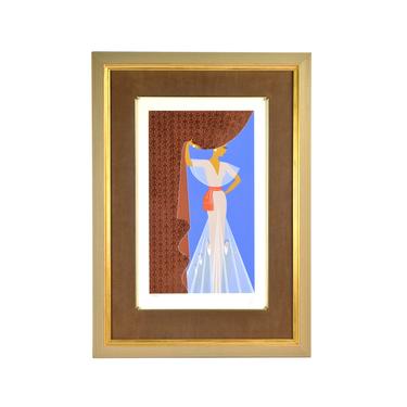 Erte “The Curtain” Art Deco Woman in Diaphanous Gown Limited Edition Serigraph 
