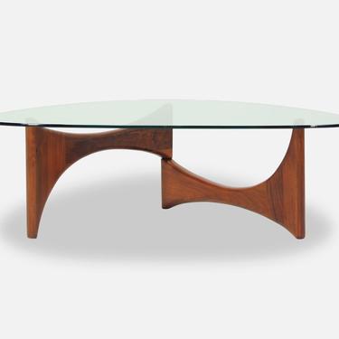Adrian Pearsall Triangular Glass Top Coffee Table for Craft Associates