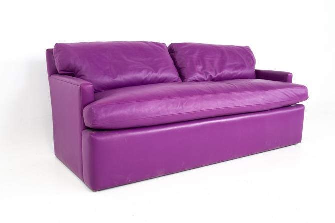Mike Bell Mid Century Purple Leather, Purple Leather Couch