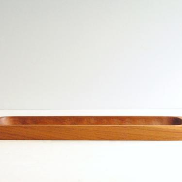 Vintage Long Teak Wood Bowl or Tray, Appetizer Tray 