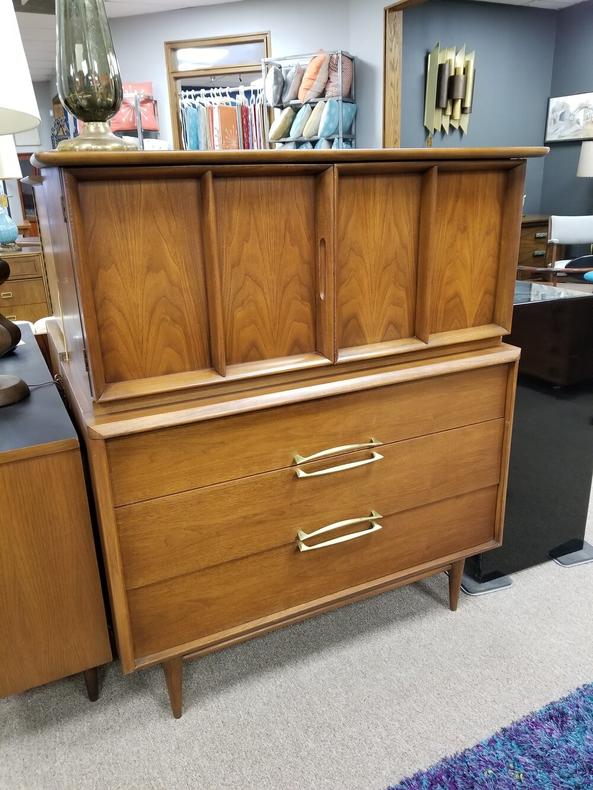 Mid-Century walnut chest on chest by Kent Koffey