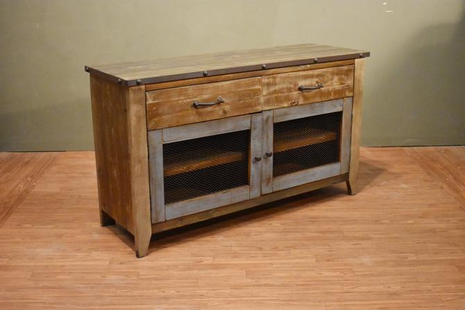 Industrial Rustic Reclaimed Wood Tv Stand Media Console