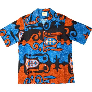 Vintage 1950s/1960s KOENE SPORTSWEAR Hawaiian Loop Collar Shirt ~ M ~ Spread Collar ~ Floral Print ~ Rockabilly / Tiki / Atomic / VLV 