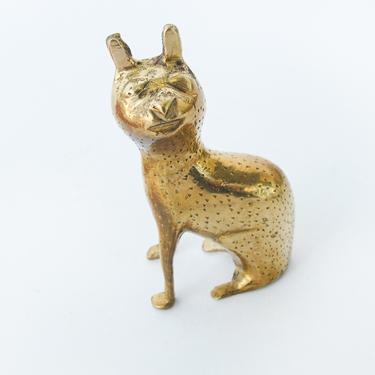 Artistic Vintage Brass Cat 