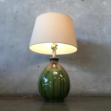 Vintage Green Drip Glaze Ceramic Lamp