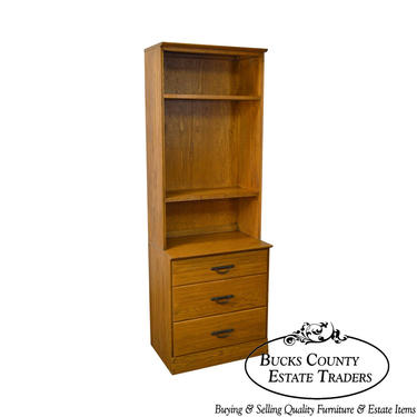 Brandt Ranch Oak 3 Drawer Narrow Chest w/ Tall Open Bookcase Top 