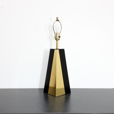 Brass Obelisk Lamp Table 80s Postmodern Lamp Post Modern 