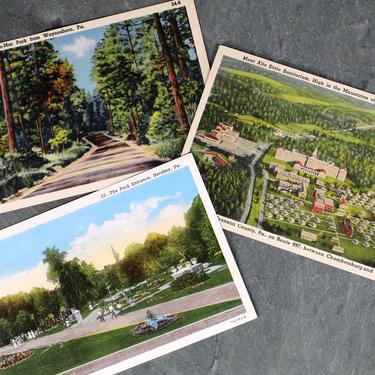 Pennsylvania Vintage Postcards, circa 1940s/1950s - Set of 3 Full-Color, Illustrated Linen Postcards - Unused Postcards | FREE SHIPPING 