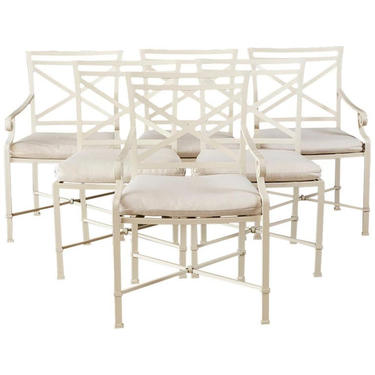 Set of Six Brown Jordan Aluminium Patio Garden Chairs by ErinLaneEstate