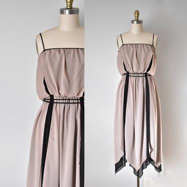 minimalist summer dress, boho dress, 80s clothing, chiffon dress 