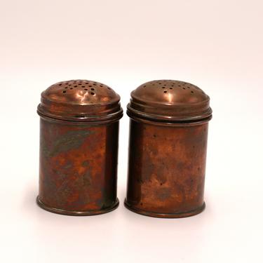 vintage Kreamer copper salt and pepper shakers 